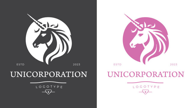 Unicorn Logo Modern Design illustration, Unicorn symbol