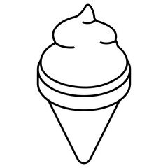 Ice cream cone icon, editable vector