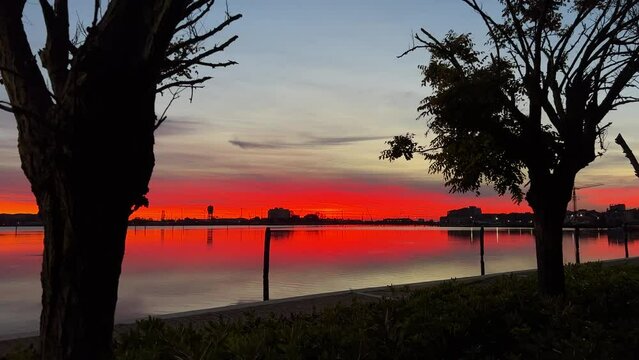 Sunset on the Sottomarina lagoon