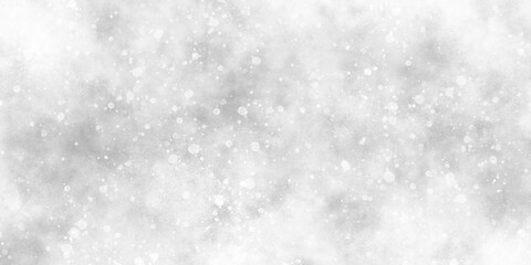Abstract cloudy white background with snowflakes, beautiful white watercolor background with glitter particles, white bokeh background for wallpaper, invitation, cover and design.