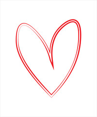 Duble Line Broken heart illustration.Red heart design icon flat.Modern flat valentine love sign.symbol for web site design, button to mobile app. Logo heart illustration,Trendy vector hart shape.