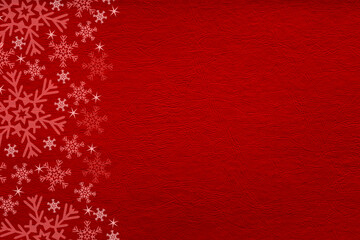 Naklejka na ściany i meble Red Christmas background with snowflakes 