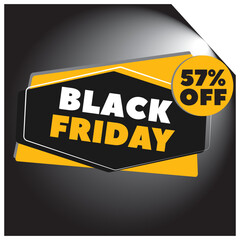 ILLUSTRATION, BLACK FRIDAY PROMOTION TAG, 57 PERCENT DISCOUNT