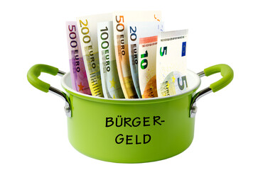 Bürgergeld, Geldtopf, Symbolfoto - 545426993