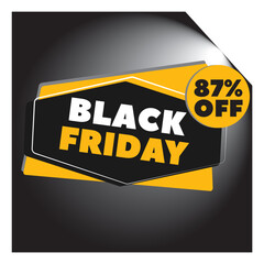 ILLUSTRATION, BLACK FRIDAY PROMOTION TAG, 87 PERCENT DISCOUNT