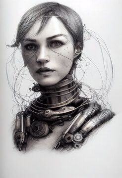 android woman scketch