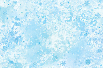 Bright colorful background with white snowflakes.