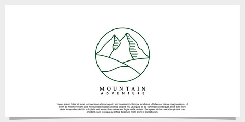 mountain adventure logo design illustration with creative concept