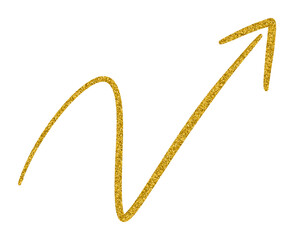 Golden Glitter Hand Drawn Arrow