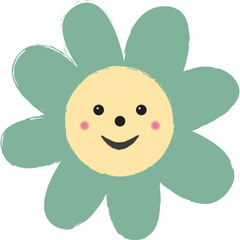smiling flower, happy face, face expression of happy person