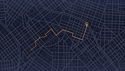 Gps map navigation to own house. View from above the map buildings. Detailed view of city. Decorative graphic tourist map City top view. Abstract background. Flat style, Vector, illustration isolated.