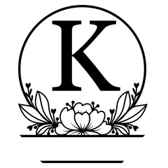 Family last name svg, Wedding letter K, Split monogram svg