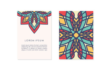 color mandala card vector illustration