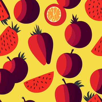 Vector illustration of a seamless fruit pattern background