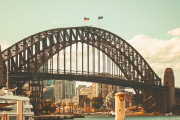 Famous Sydney Harbour Bridge in the city of Sydney, Australia