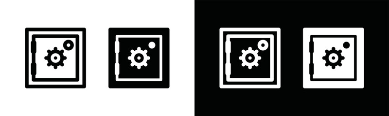 Safe box icon vector. Banking safety or thriftbox icon. secure financial files in outline and flat symbol illustration