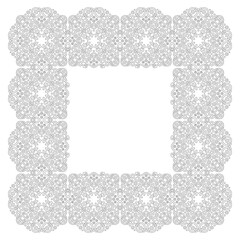 Fototapeta premium Art for coloring book with square ornate frame