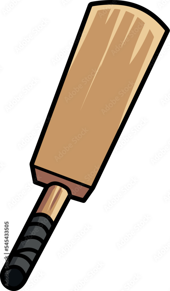 Wall mural Vertical of cute kawaii cricket bat clipart