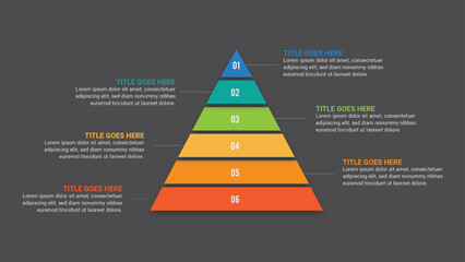 Pyramid Hierarchy Infographic Template Design with 6 Options