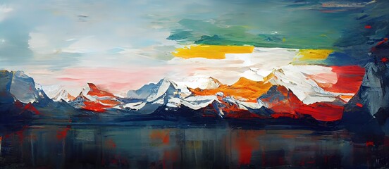 Mountain landscape in Bold brush style.