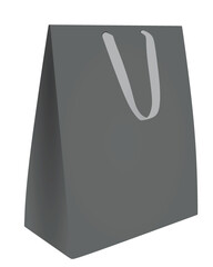 Grey bottle paper bag template. vector illustration