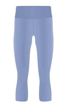 Blue Three Quarters Pants. Vector Illustration