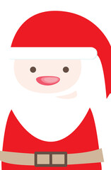 Obraz na płótnie Canvas Santa Claus card. Vector cartoon simple illustrations of Santa Claus