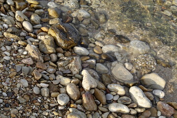 The stones lie on the shores of the Mediterranean Sea.