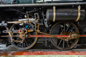 Fototapeta na wymiar Steam locomotive train at the locomotive repair workshop