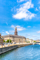 Christiansborg Palace. Building and tower on a sunny day. This building is one of  the most...