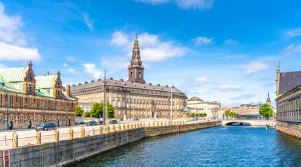 Christiansborg Palace. Building and tower on a sunny day. This building is one of  the most...