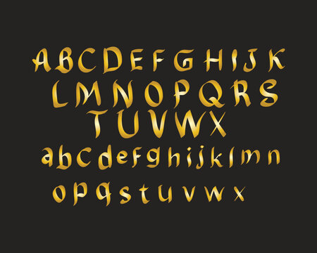 font with gold color, typography.