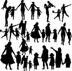 Fototapeta premium Vector ilustration of family and kids icons