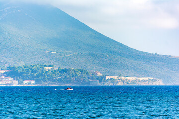 View of the picturesque coastal town of Pylos, Peloponnese, Greece