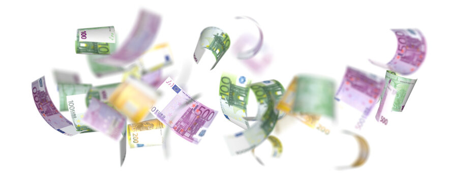 euro money falling as rain