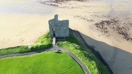 Bird's eye view of the Ballybunion Castle in Ireland
