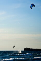 Kiteboarding on the sea © Pierre-luc Bernier/Wirestock Creators