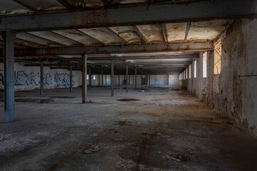 Old abandoned historic brick brewery in Budapest, Hungary