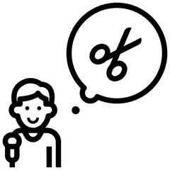 hairdresser outline style icon