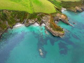 Fototapeta na wymiar Aerial view of the Cornish coast