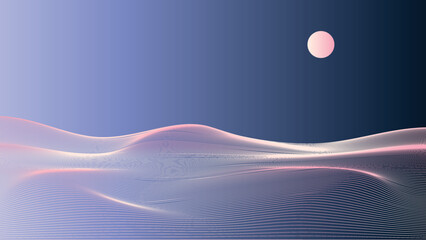 Wave Background design moon