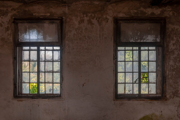 Old abandoned historic brick brewery in Budapest, Hungary