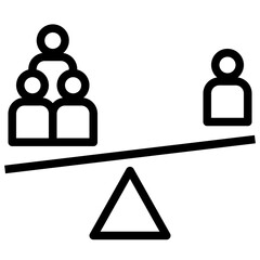 majority outline style icon
