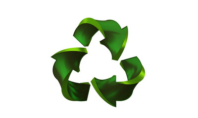 Obraz premium green recycling icon 3d