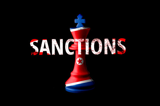 Sanctions Against North Korea By Western States Concept. Sanctions On North Korea.