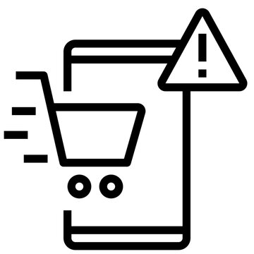 recommend clip art: shopping risk outline style icon