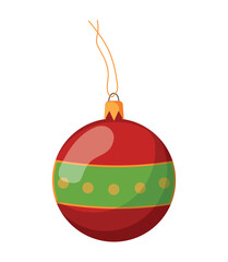 Christmas tree decorations isolated on white background vector illustration set. Winter Holidays and Celebrations concept. 