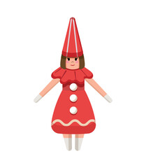 Christmas tree decorations isolated on white background vector illustration set. Winter Holidays and Celebrations concept. 