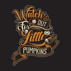 Obraz premium Happy Halloween t shirt design with Halloween elements or Hand drawn Halloween typography design