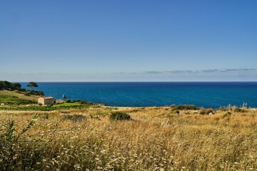 Beautiful view of the sea in Scopello, Sicily, Italy